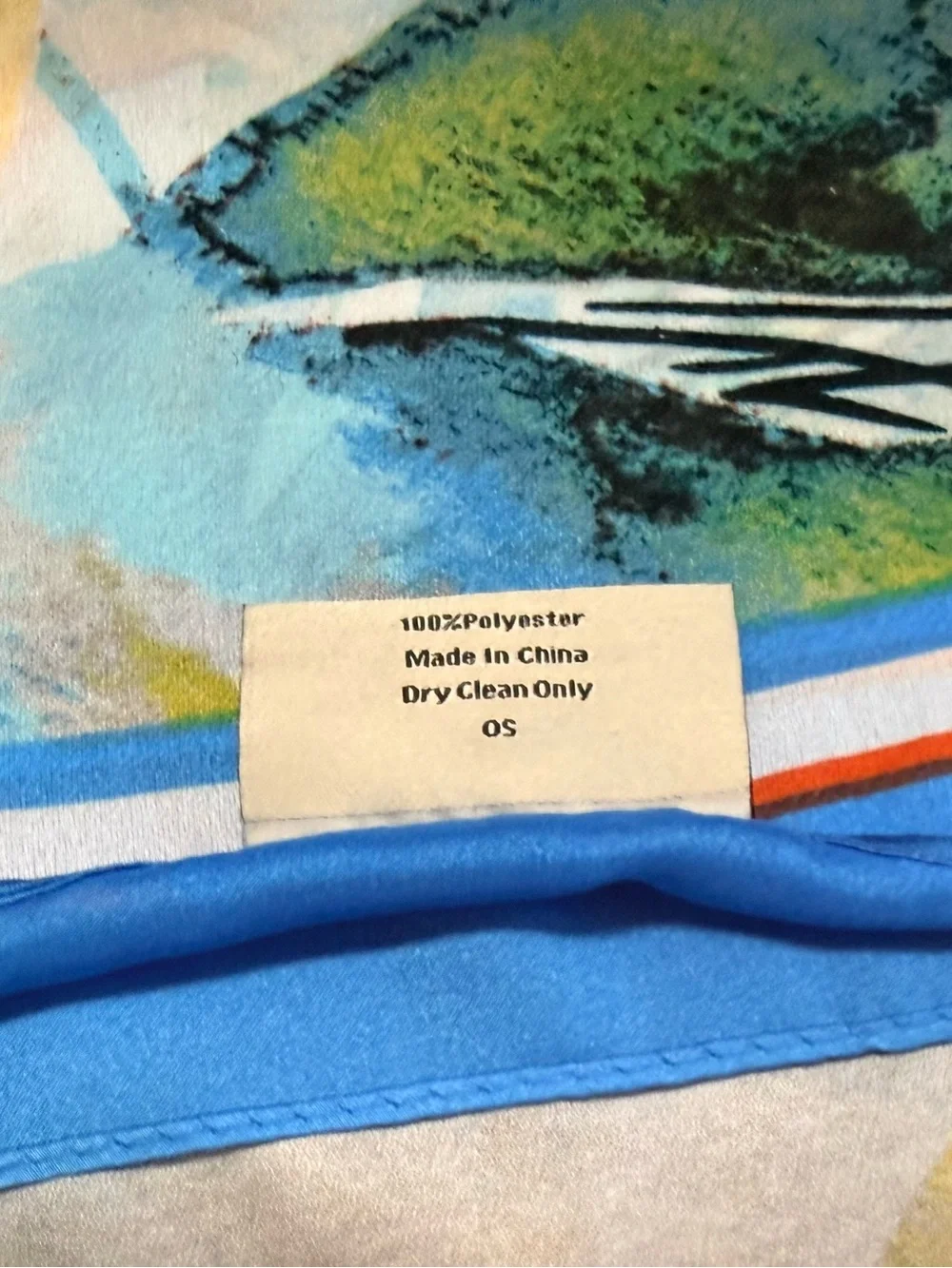 Floral Watercolor Decorative scarf - Blue, Orange, Green